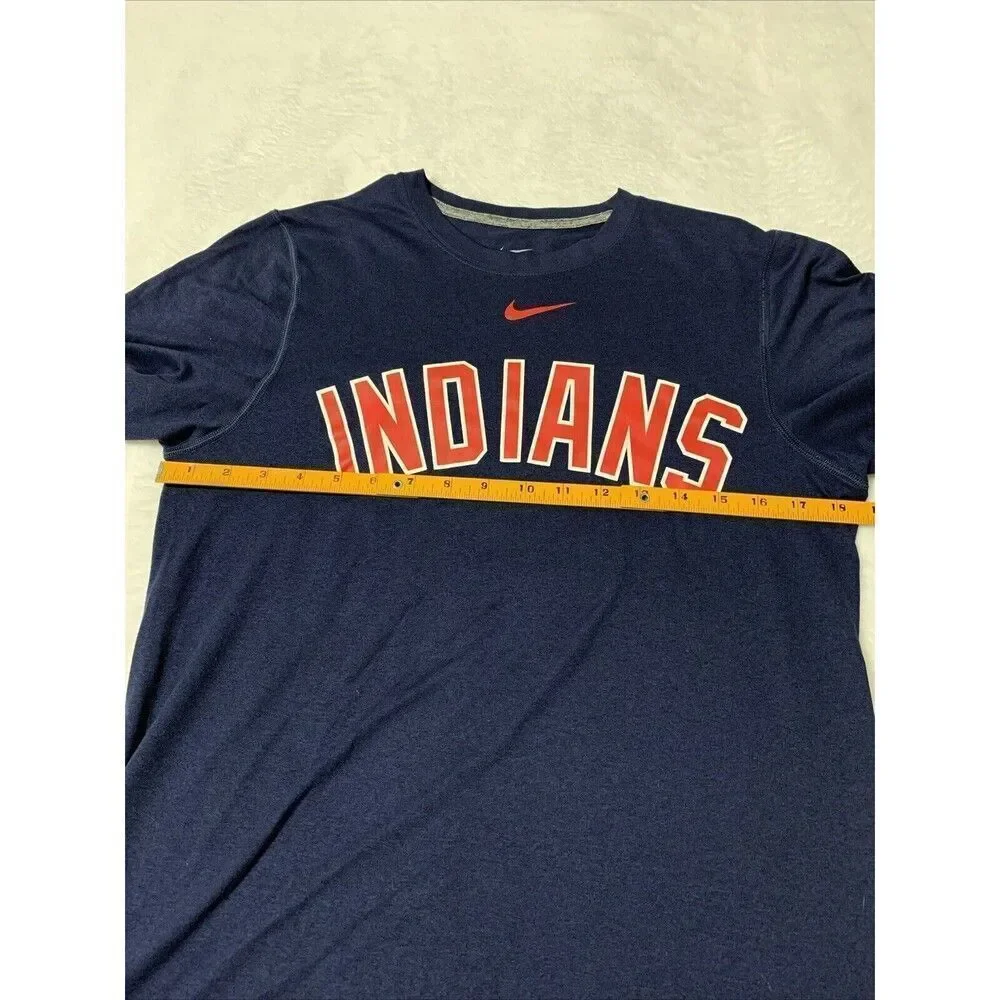 Nike Cleveland Indian Guardians Dri Fit Shirt Small | Navy Blue Red MLB Tee
